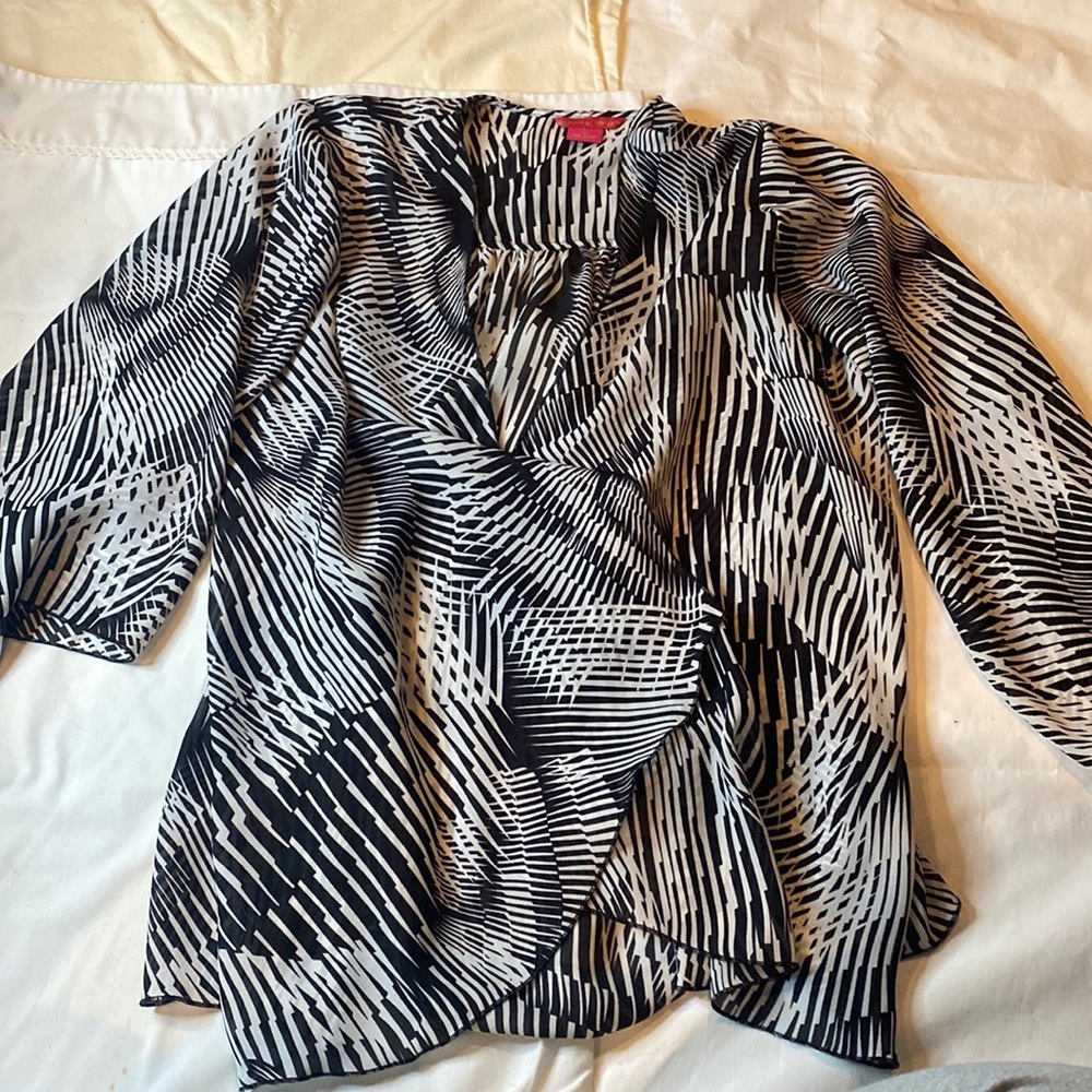 Black and White Flowy Coverup